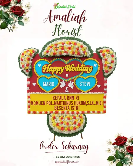 Papan Bunga Pernikahan Bime